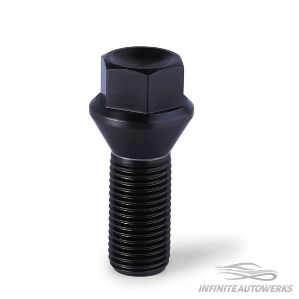 BMW Extended Lug Bolts M14x1.25, Hex 17, Black/Silver *ITALIAN MADE*