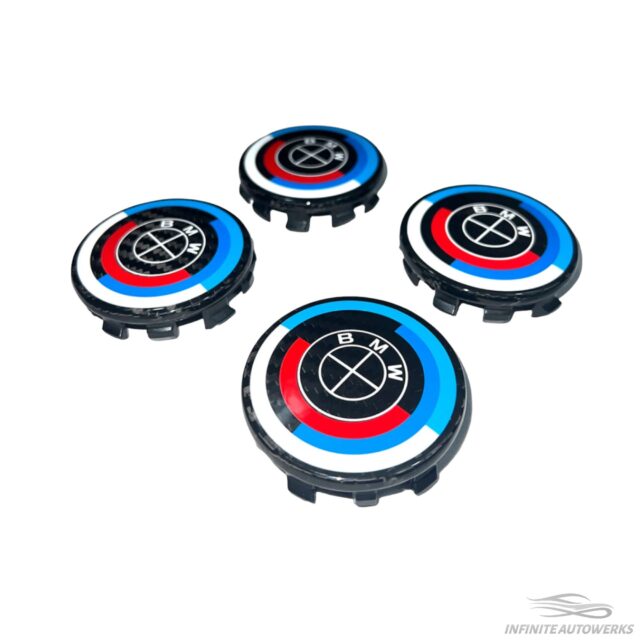 IAW Carbon - BMW 50th Anniversary Wheel Center Cap Set Dry Carbon Fiber