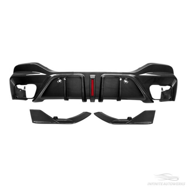 IAW Carbon – BMW G06 Fitted Light Style Rear Diffuser – Dry Carbon Fiber